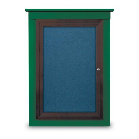 United Visual Products Sliding Glass Enclosed Letterboard, 96"x3 UV9013ACS-GOLD-GREEN